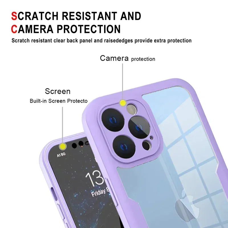 Color: Blue, Compatible-Phone Models: For iPhone XS Max, Ships From: CN - Clear 360 Full Wrap Phone Case For iPhone 17 Pro Max 16 15 14 13 12 11 SE2/SE3 Xr Xs 8 Plus Film With Lens Protection Back Cover
