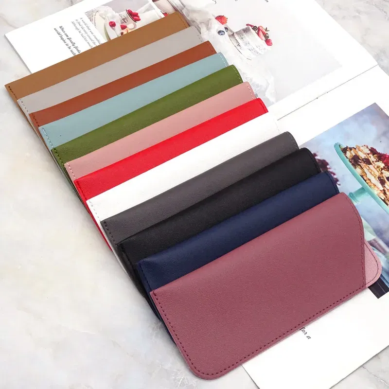 Color: WHITE, Ships From: CN - Simple Soft Leather Open Sunglasses Bag for Women Men Waterproof Reading Glasses Case Dust Storage Bag Eyewear Pocket Accessory