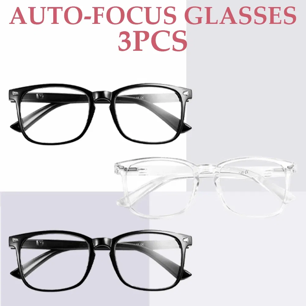 Frame Color: PURPLE - 1/2/3/4/5PCS VOPHA Auto-Focus Reading Glasses Lightweight PC Frame, Unisex Design | Ideal for Computer Use & Perfect Gift Choice