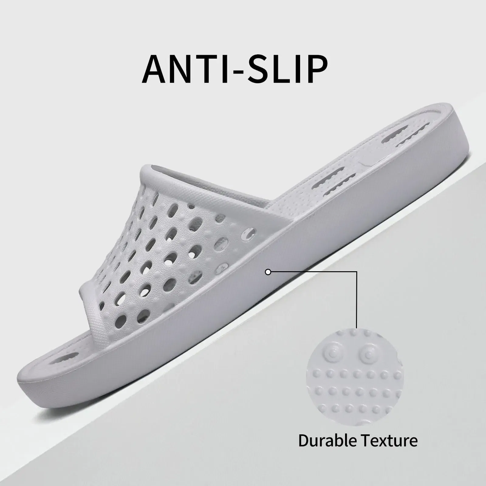 Color: LIGHT BLUE, Shoe Size: 36 - Pallene Summer New Shower Shoes For Women Quick Dry Pool Sandals With Drain Holes Bathroom Slides Lightweight EVA Home Slippers