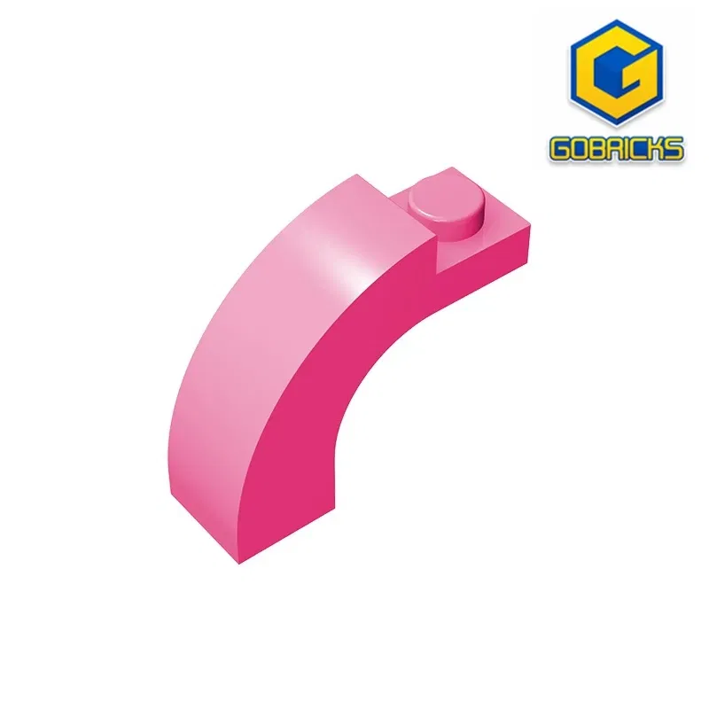 Color: Chocolate - Gobricks GDS-719 BRICK W. BOW 1X1X2 compatible with lego 6005 92903 children's DIY Educational Building Blocks Technical