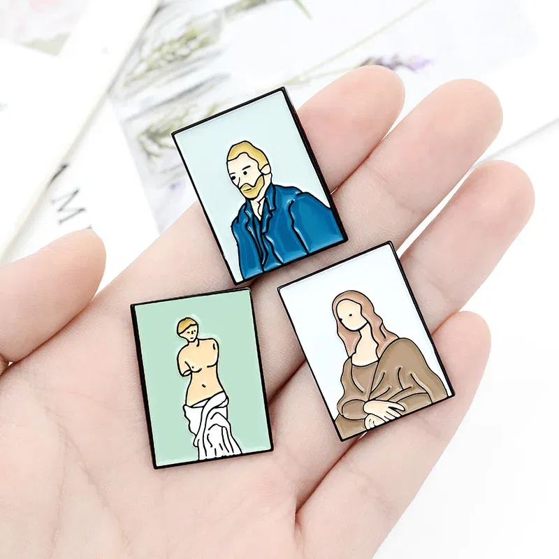 Metal color: Antique Copper Plated - Van Gogh Oil Painting Brooch Van Gogh Brooch Galaxy Brooch Star Moon Sunflower Brooch Art Brooch Van Gogh Lapel Pin