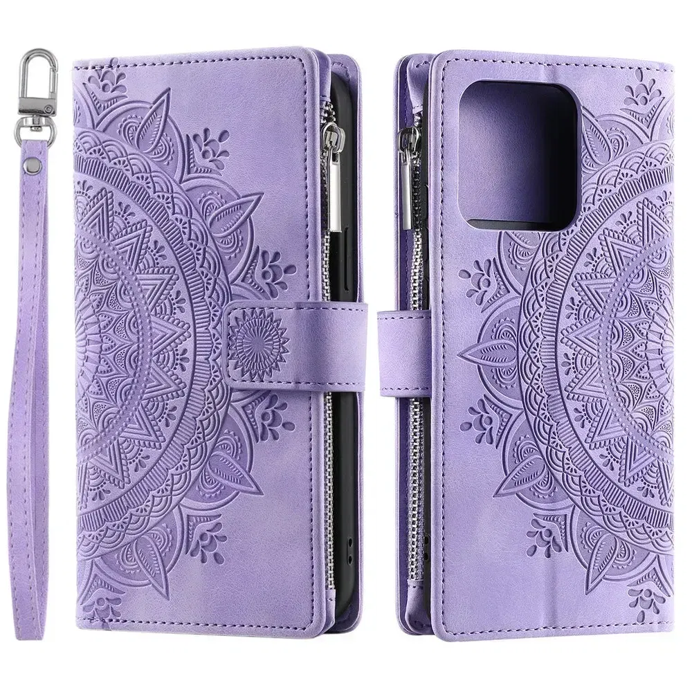 Material: Silicon, Color: Pink - 13T 12T 11T Leather Case For Redmi Note 12 Pro Plus 5G Flip Case Crossbody Zip Book Funda Xiaomi Redmi Note 13 Pro 11 12s 13c 4G