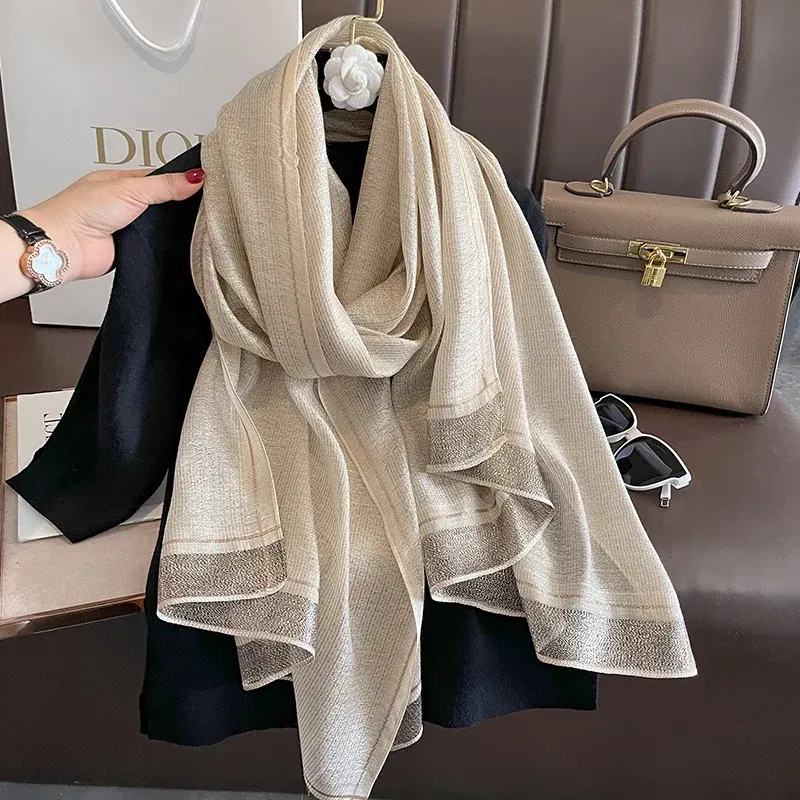 Color: Blue, Size: One Size - 2023 New Women Scarf Winter Warm Solid Silk Wool Shawls Lady Wraps Bufanda Floral Pashmina Luxury Embroidery Warn Scarves