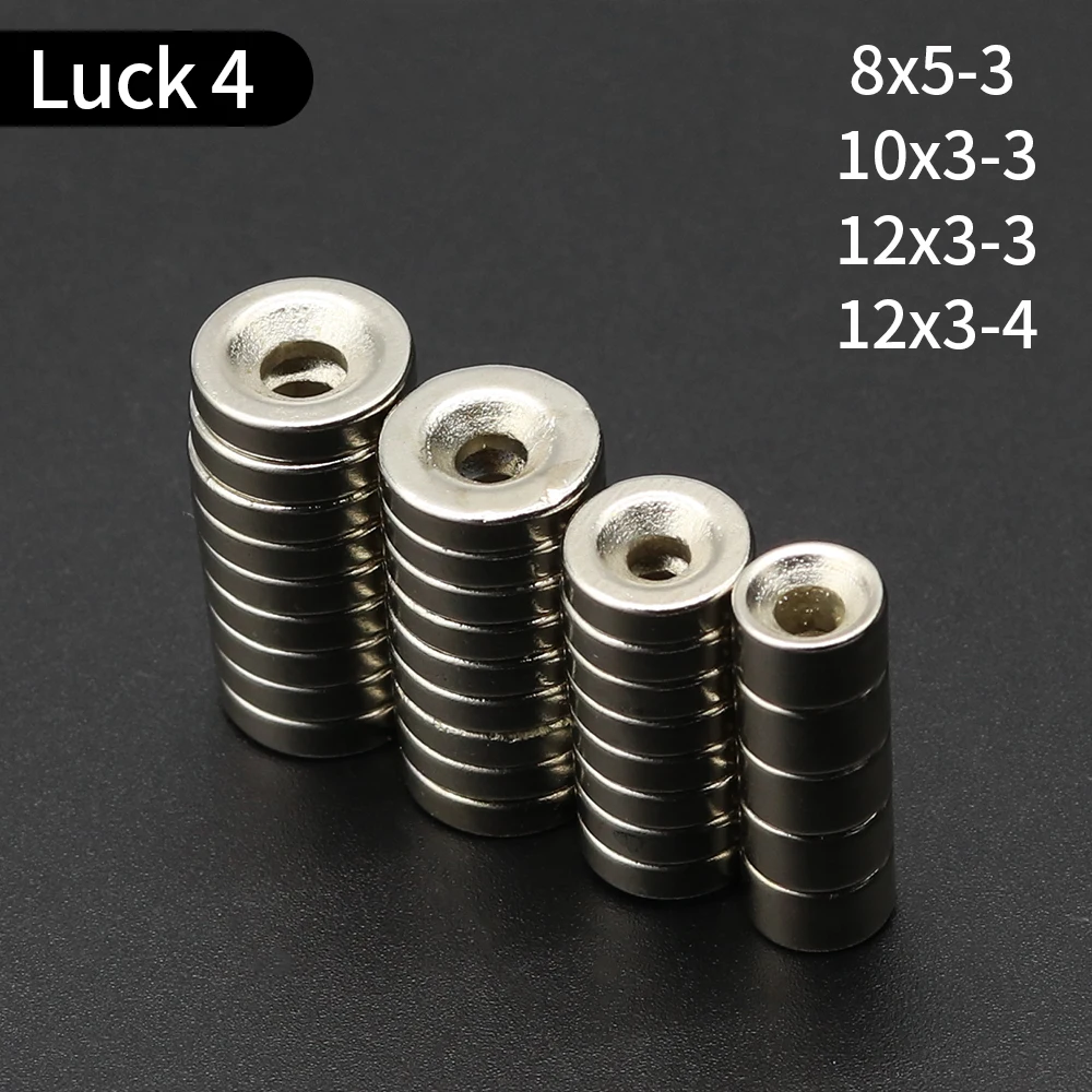 Color: WHITE, Size: 4m - Round Magnet 8/10/12/15/20/25/30mm x Hole3/4/5/6mm Neodymium Magnet N35 Permanent NdFeB Super Strong Powerful Magnets With hole