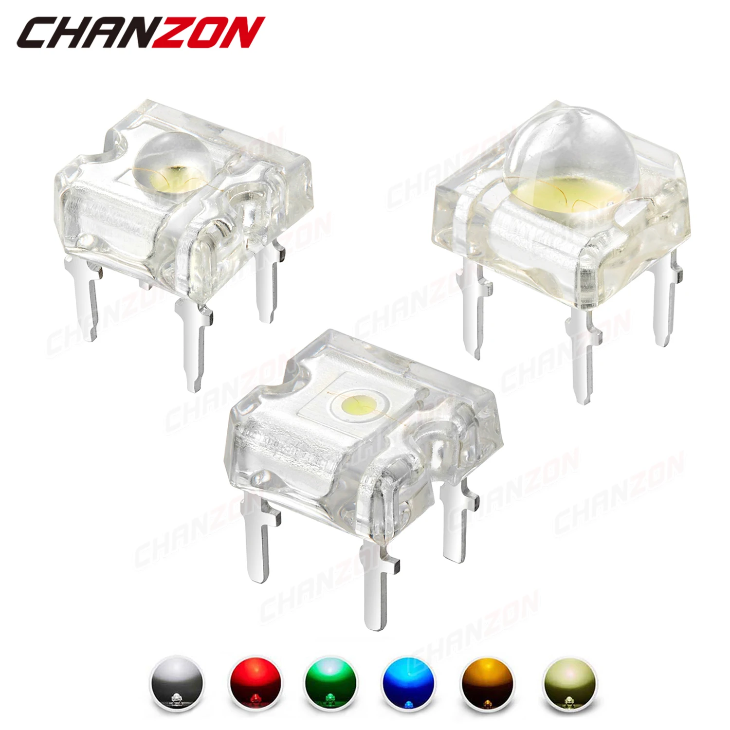Color: WHITE, Ships From: CHINA - 100Pcs 3mm 5mm Led Diode Piranha Super Flux Round Flat Top White Red Green Blue Yellow Superflux Lights Emitting PCB Lamp Bulb