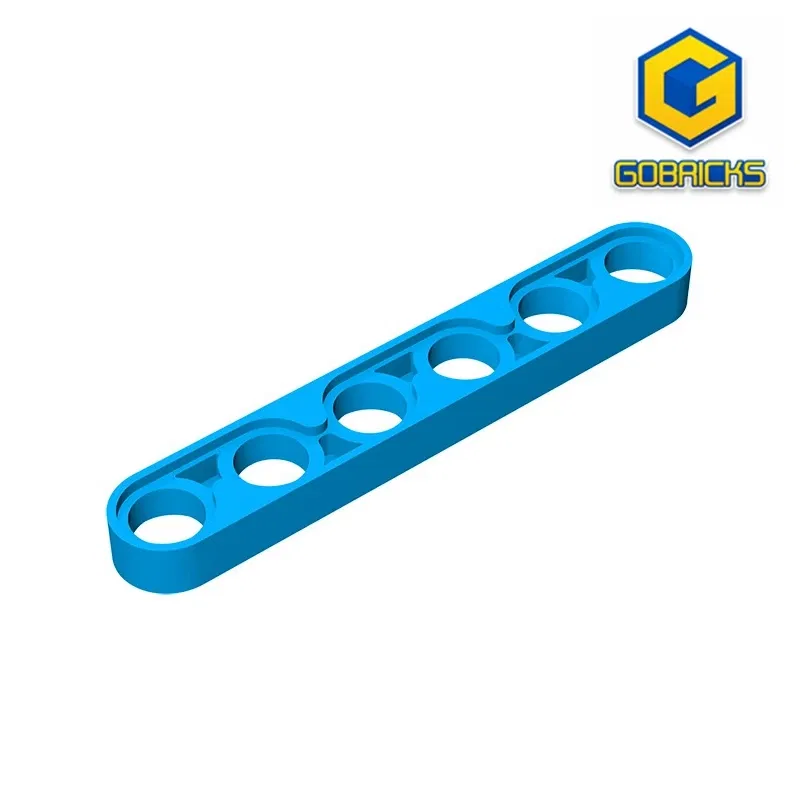 Color: Wood - Gobricks GDS-694 Technical, Liftarm Thin 1 x 6 compatible with lego 32063 pieces of children's DIY Building Blocks Technical