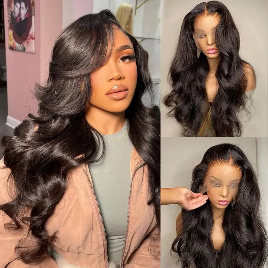 Color: Natural Color, Ships From: CHINA, Stretched Length: 20inches, Density: 150% - 13x6 13x4 Body Wave Glueless Wig HD Transparent Lace Front Wig Human Hair Pre Plucked Brazilian 4x4 Lace Closure Wigs For Women
