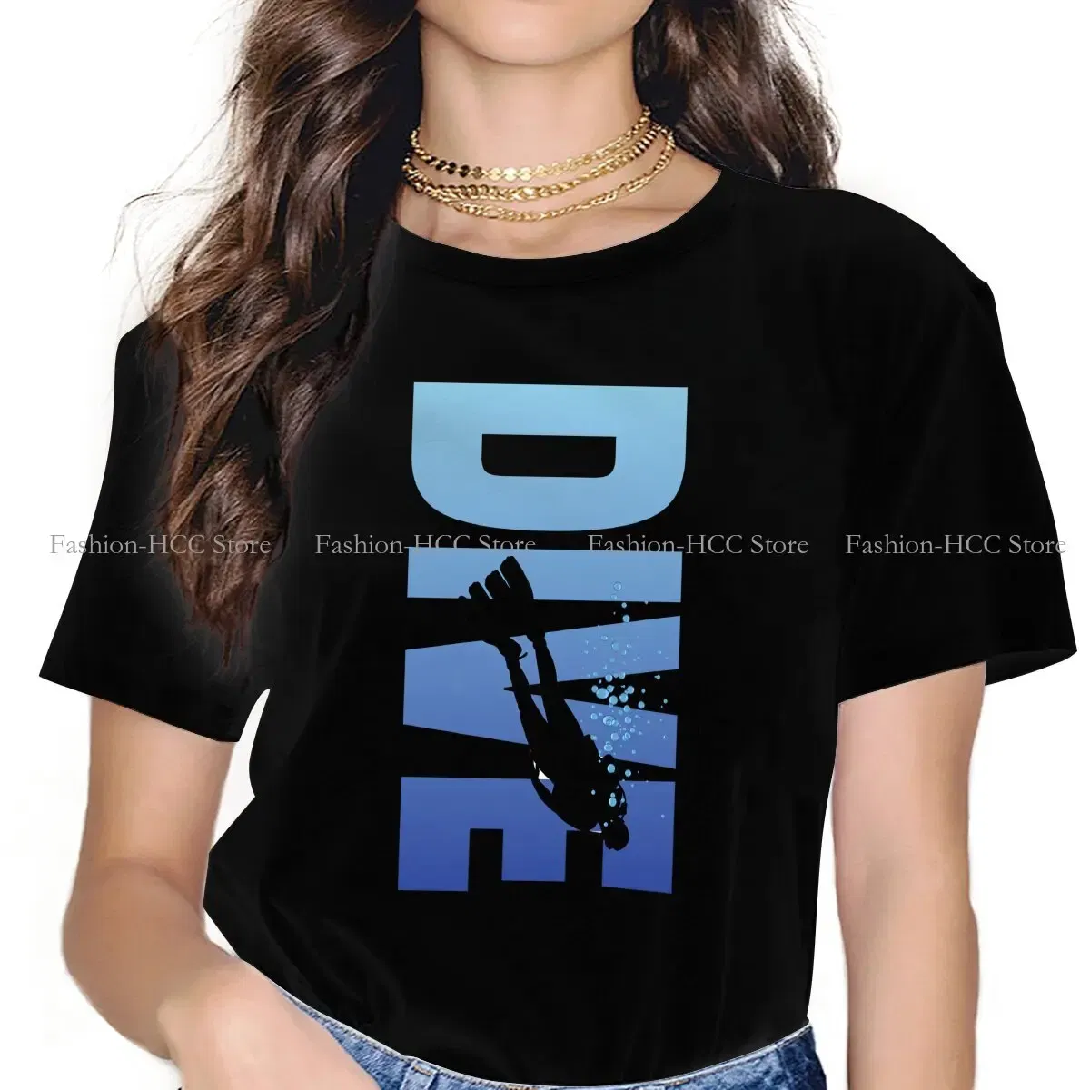 Color: black, Size: XL - Deep Blue Sea Unique Polyester TShirt Dive Scuba Diving Top Quality New Design Gift Clothes T Shirt Short Sleeve