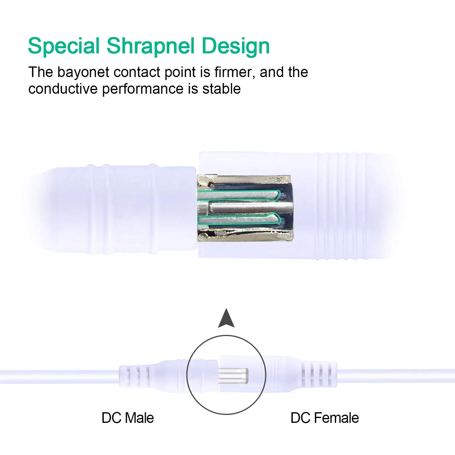 Color: black - DC 12V Extension Power Cable 2.1mm*5.5mm Male To Female Connect Wire White Black 0.5m 1m 2m 3m 5m 10m For LED Light CCTV Camera