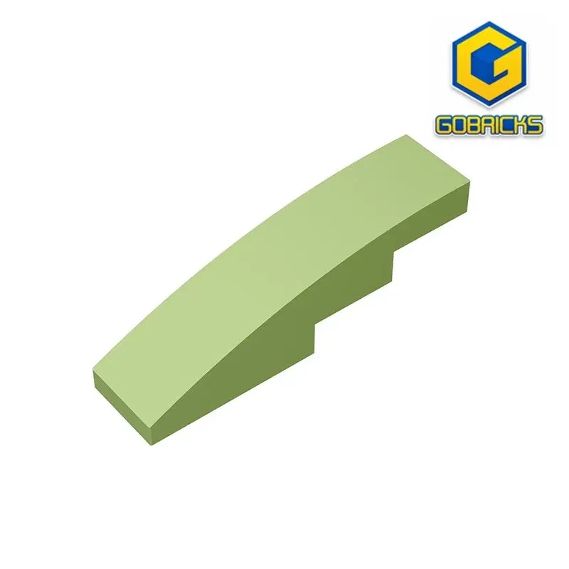 Color: Dark Khaki - Gobricks GDS-658  Slope, Curved 4 x 1 compatible with lego 11153 61678 pieces of children's DIY Educational Building Blocks