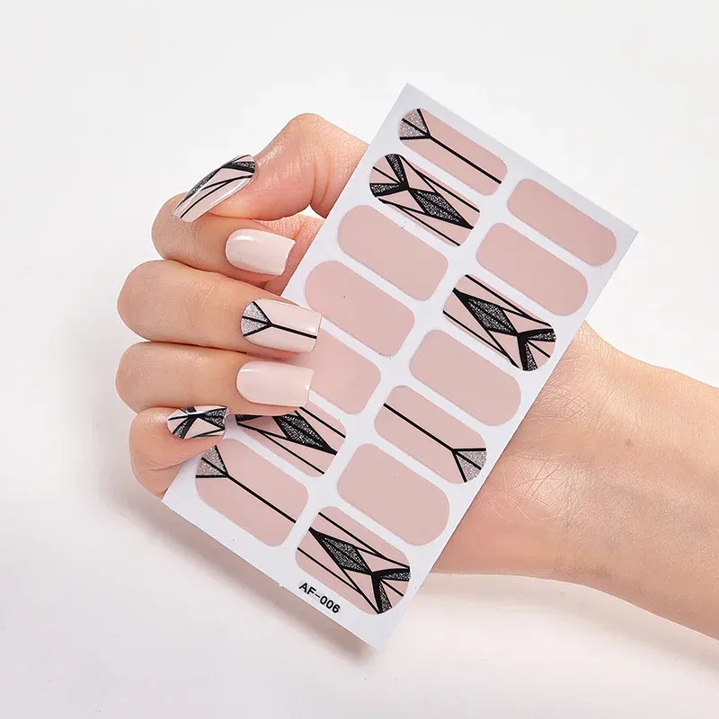 Color: Dark Grey - Solid Colors And Creative Nail Art Decals Plain Stickers Minimalist Design Self Adhesive Designed Nail Tape Nail Strips