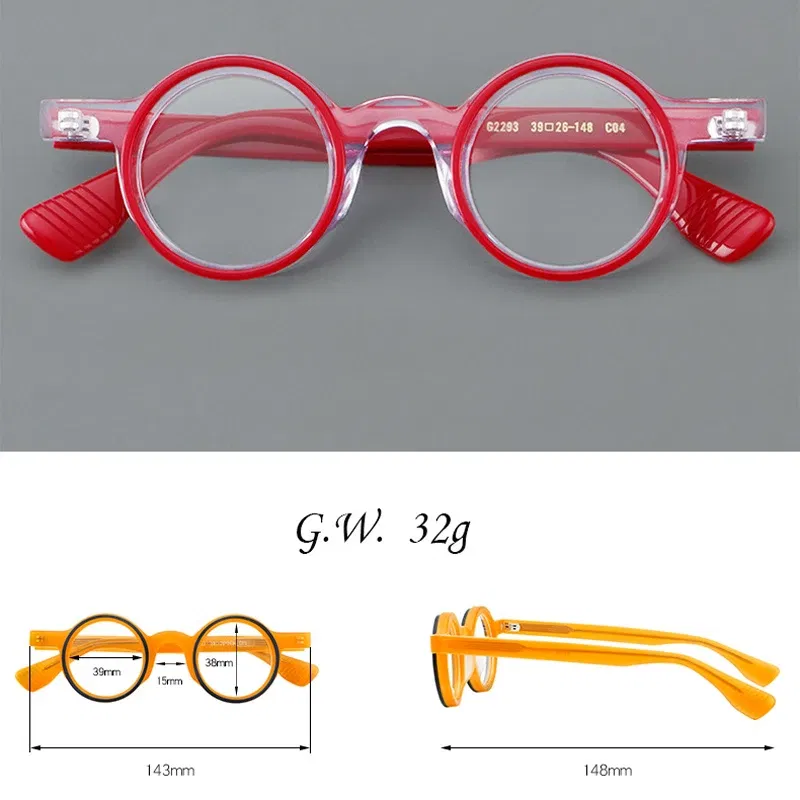 Frame Color: PURPLE, Eye Prescription: +550 - VCKA Round Acetate Photochromic Reading Glasses Frame Men Prescription Anti-blue Eyeglasses Women Custom Eyewear +0.50 to+6.0