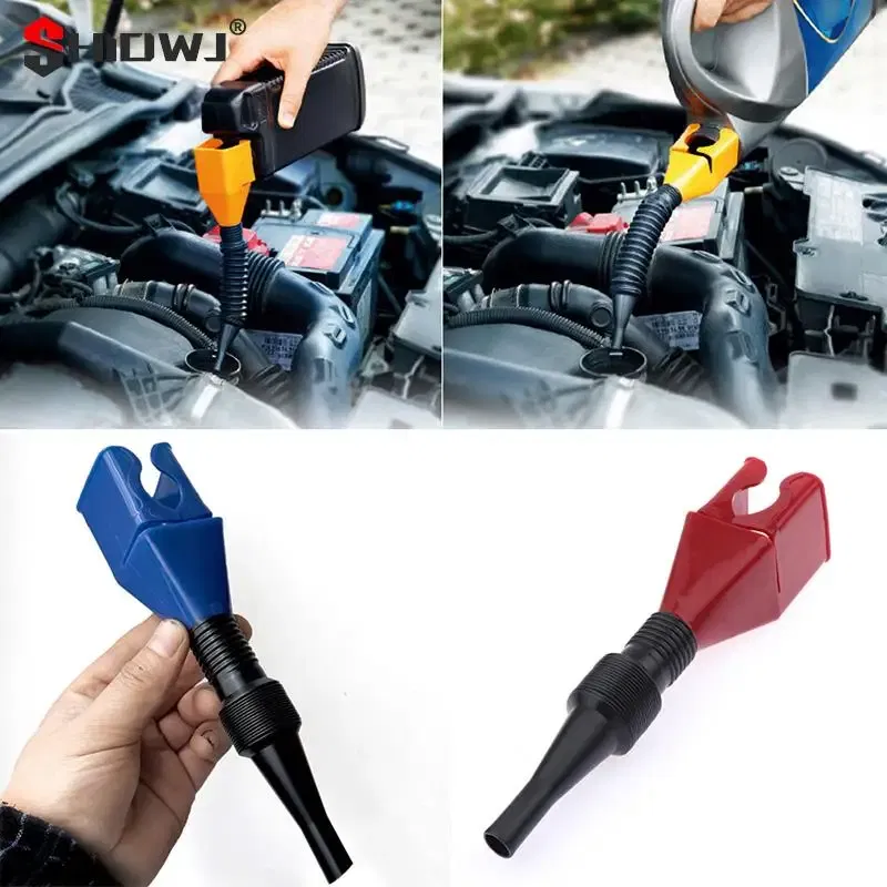 Color: WHITE - 1Pc Car Refueling Funnel Gasoline Foldable Engine Oil Funnel Plastic Funnel Car Motorcycle Refueling Tool Auto Accessories
