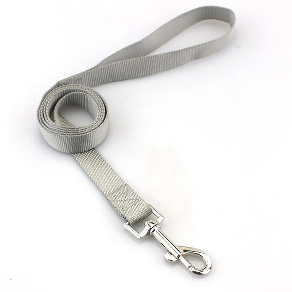 Color: GRAY, Size: M - Strong Durable Dog Training Leash Lightweight Soft Convertible Pet Traction