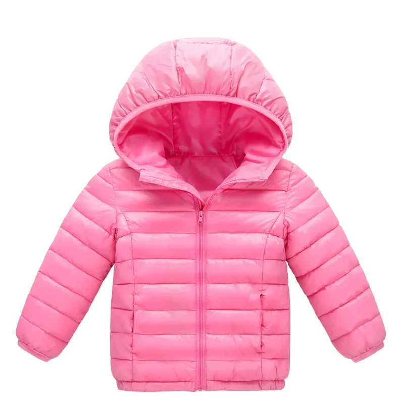 Color: Blue, Kid Size: 4T - Boys Girls Autumn Down Coats Kids Winter Windproof Jackets Children Solid Color Hooded Outerwear Teenager Fashion Warm Clothing