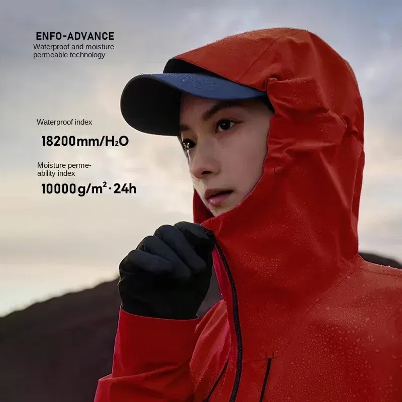 Color: Brown, Size: XXXL - GB Standard Waterproof Jacket Men Women, All-Weather Hiking Raincoat, Breathable Windbreaker, Outdoor Trekking Climbing Coat