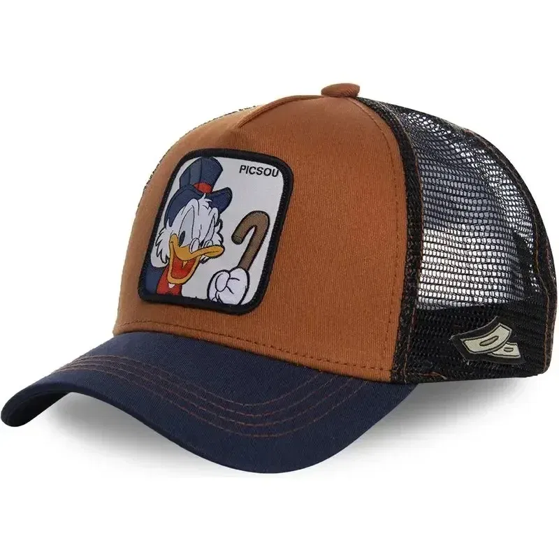 Color: Rose Red, Size: Adjustable - Hot Sale Unisex Anime Cartoon Cap Disney Embroidery Baseball Cap Men Women Trucker Hat