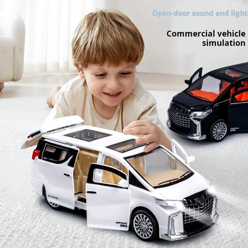 Color: DEEP BLUE - Children's Inertia Pull-back Car Toy with Lighting Sound Simulation Commercial Car Model Boy Gift Toy Car Kids Holiday Gift