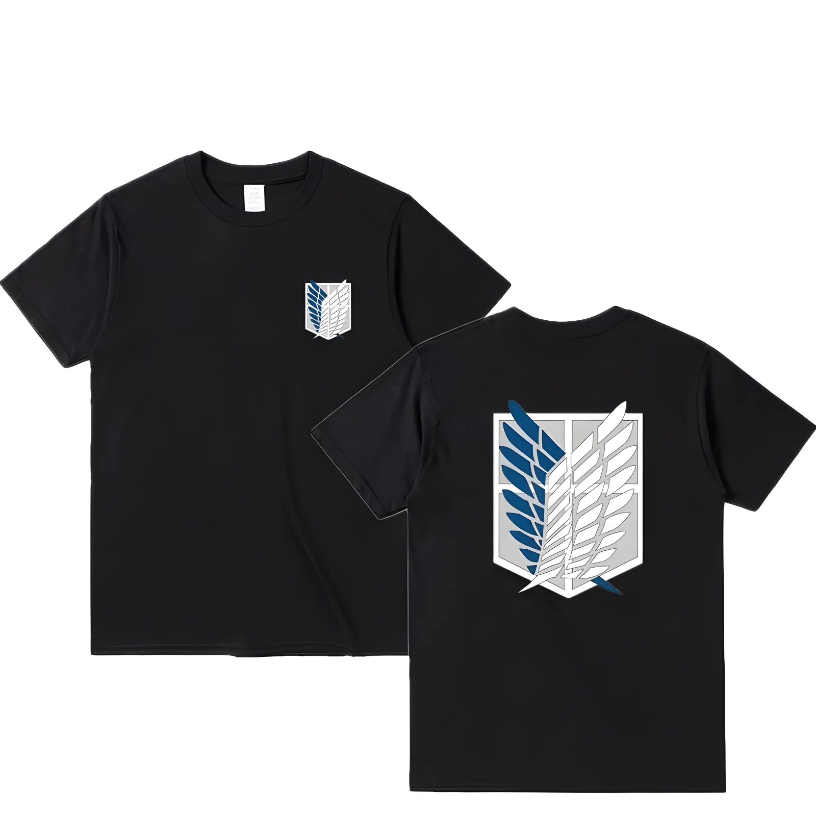 Color: Khaki, Size: XXXL - Attack on Titan T-shirt Wings of Freedom Short Sleeve Ackerman Mikasa Eren Jaeger Men Cotton Tops Summer Oversized O-Neck Tee