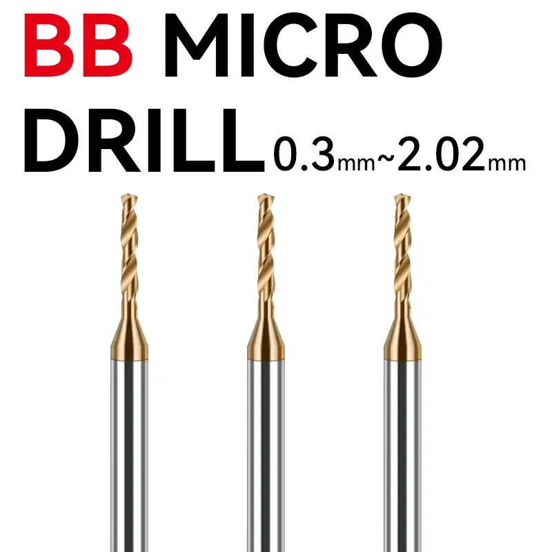 Hole Diameter: 10.3mm - BB 0.3~2.02mm Micro Drill Solid Carbide Bit Mini CNC Hole Making 3D Shank Diameter 4mm D4 Metal Steel Plastic 1PCS