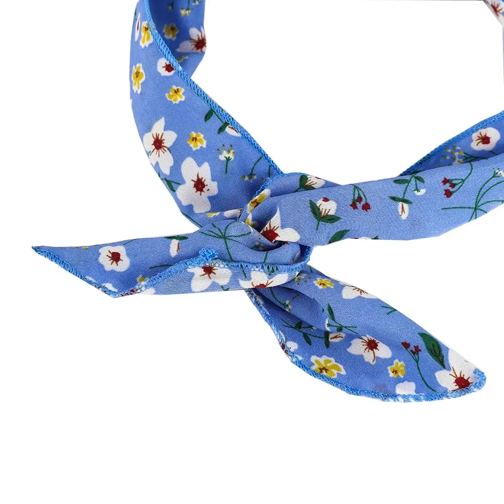 Color: GRAY, Ships From: CN - Bunny Ears With Iron Wire Headband Printed Fabric Women Girls Scrunchies Hairband Hair Band Holder Accessories Headdress