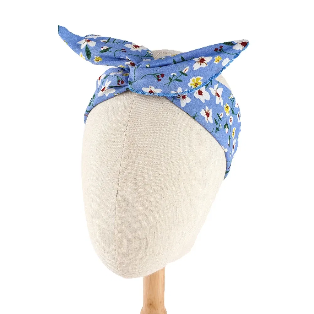 Color: GRAY, Ships From: CN - Bunny Ears With Iron Wire Headband Printed Fabric Women Girls Scrunchies Hairband Hair Band Holder Accessories Headdress
