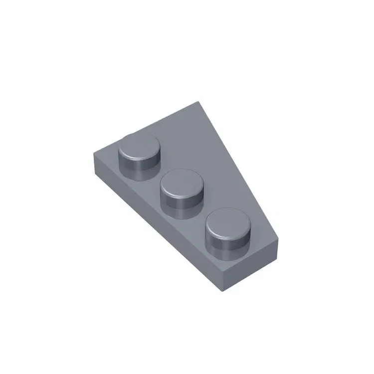 Color: Chocolate - Gobricks GDS-546 Wedge, Plate 3 x 2 Left  compatible with lego 43723 pieces of children's DIY Assemble Building Blocks