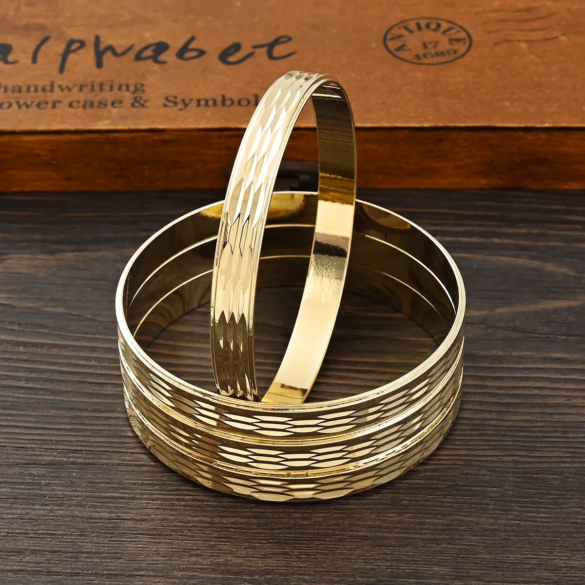 Metal Color: Blue white zinc plated - Adult Size 4PCS 65MM 9K Gold Color Hig Quality Top Sale Cute Bracelet Jewelry  Flower Bangle Girl Birthday Party Gift