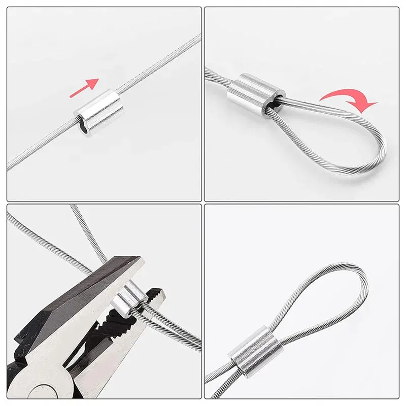 Diameter: 3mm - 1.5/2/3mm*50m Stainless Steel Wire Rope Resistant Strong Line PVC Coated Flexible Clothesline Kit