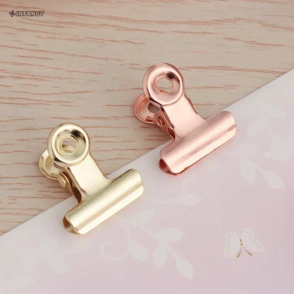 Color: Light Grey - 1PC Kitchen Food Sealing Bag Clips Stainless Steel Letter Paper Photo File Clamps School Office Calendar Binder Clip