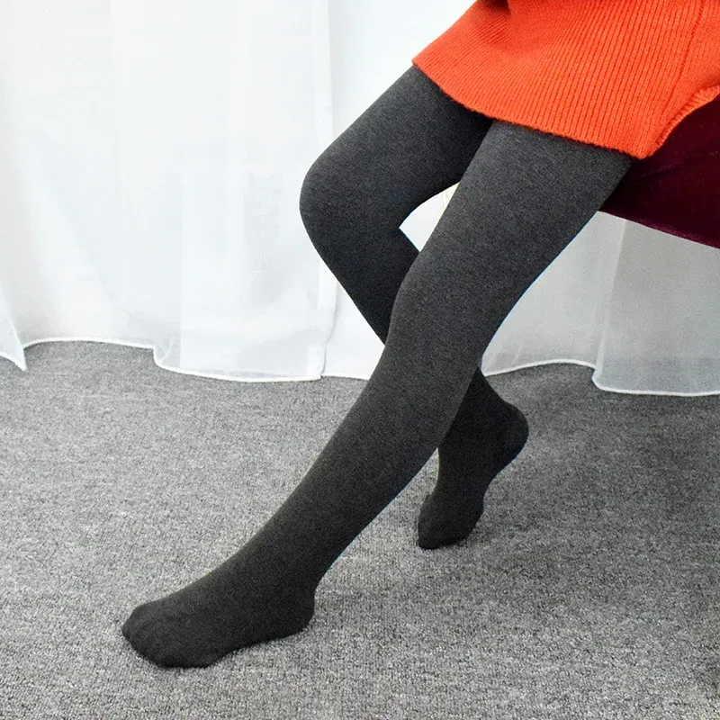 Color: Yellow, Size: 120cm - High Quality Winter Fur Girls Leggings Thick Velvet Children Pants Warm Elastic Waist Cotton Kids Girls Trousers