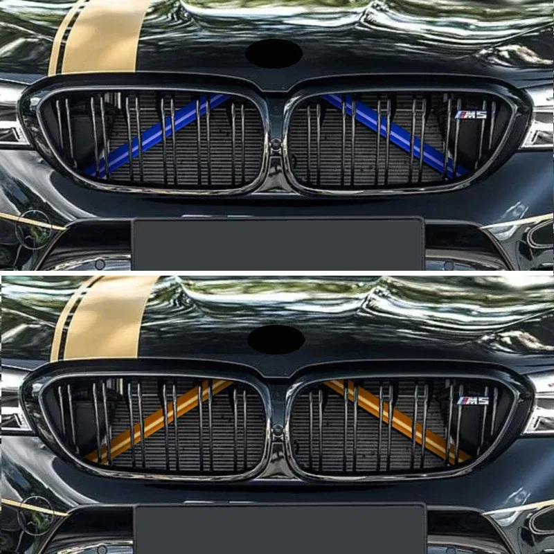 Color Name: WHITE - For BMW 5 6 7 Series F10 F11 F12 F13 F18 F01 F02 F03 F04 F06 F07 X1 F48 X2 F39 Car Front Grille Trim Strips Cover Accessories