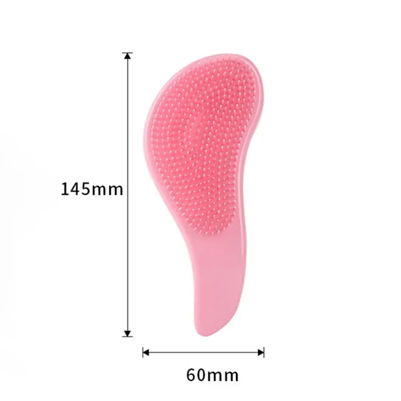Color: Yellow - Children Magic Handle Detangle Hair Comb Shower Massage Hairbrush Anti Static Massage Hair Brush Woman Salon Hair Accessories