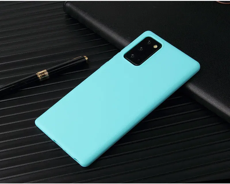 Color: Dark Blue, Material: PU - Matte Case For Samsung Galaxy A51 A71 S20 Ultra S10 Plus A01 A31 A81 A91 A10 A20 A30 A40 A50 A70 Solid Color Silicone Cover