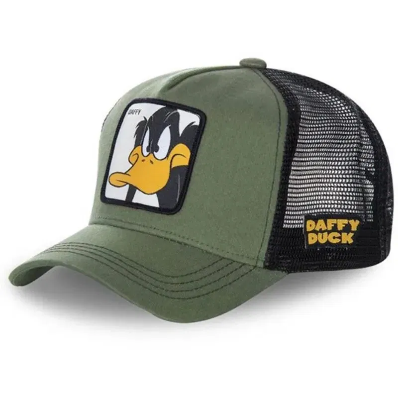 Color: Lemon yellow, Size: Adjustable - Hot Sale Unisex Anime Cartoon Cap High Quality Patch Draw Baseball Cap Men Trucker Hat