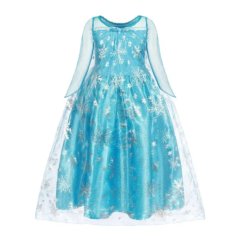 Kid Size: 5, Color: Coffee - Disney Kids Cosplay Elsa Anna Princess Dress Girls Mesh Ball Gown Halloween Carnival Birthday Clothes  Snow Queen Frozen Costume