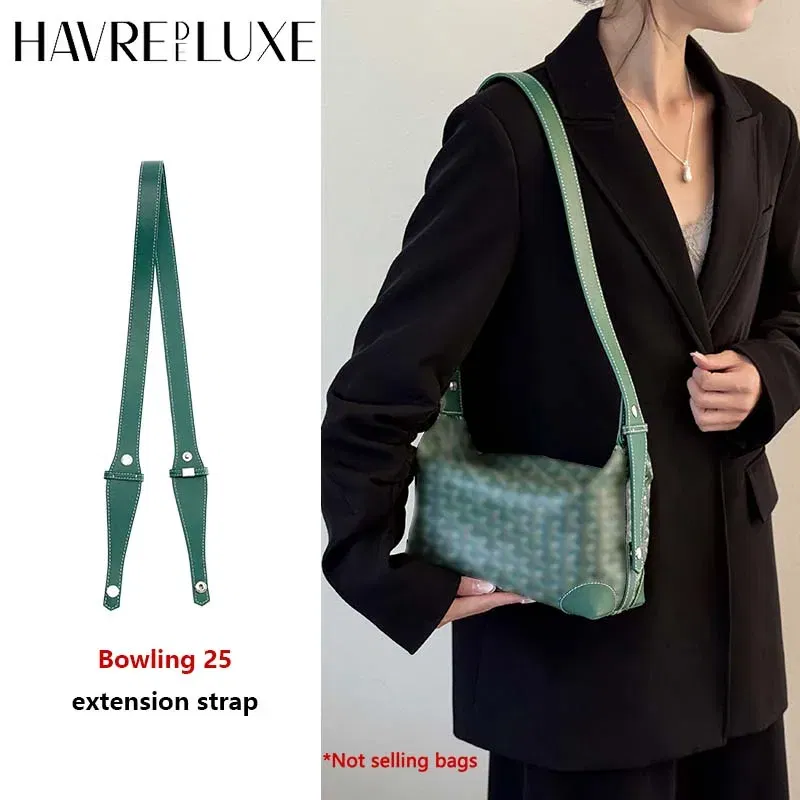 Color: light green - Bag extended shoulder strap for Goyard Bowling 25 toiletries bag handle shoulder replacement strap bag modification accessories