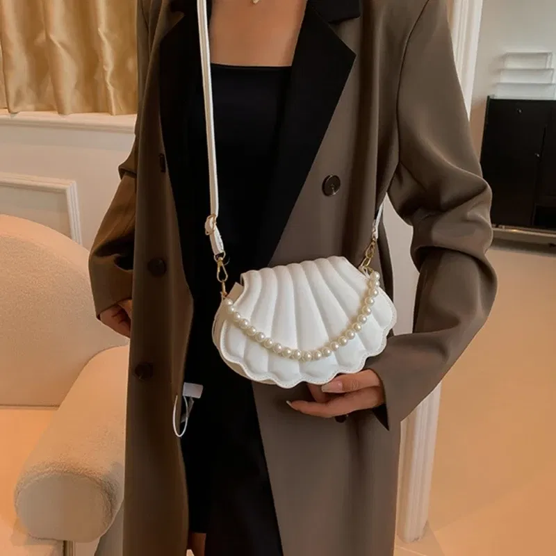 Color: black - All-matching Bag for Women Shoulder Bag Ladies Pearl Chain Handbag Evening Bags Fashion Crossbody Bag