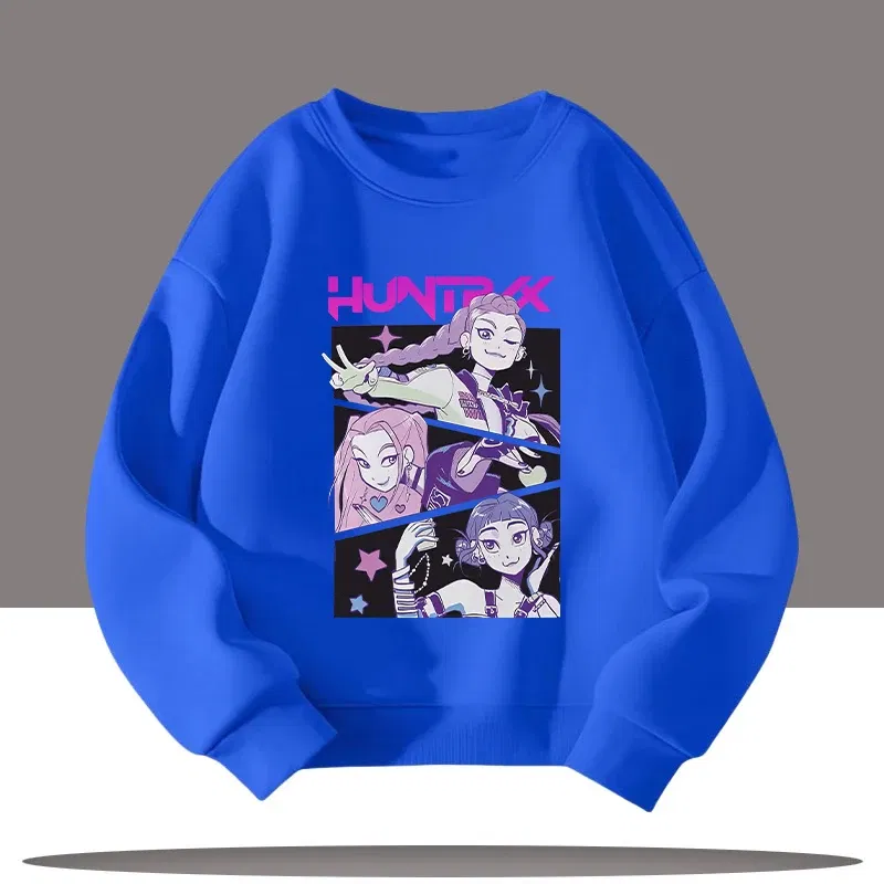 Color: Khaki, Kid Size: 10 - Children's Clothing K-pop Demon Hunters Cartoon Print 3-12 Year Old New Style Kids Round-neck Sport Shirt Cute Girl Casual Top