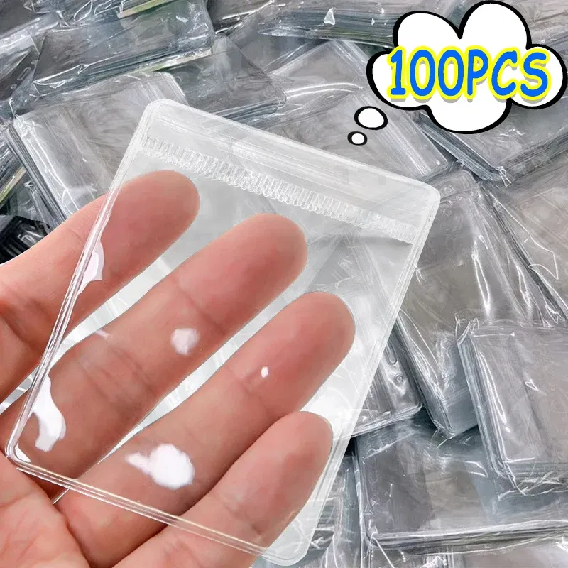 Size: L, Color: Red - 100/10Pcs PVC Jewelry Package Bags Thicken Self Sealing Pouches Anti-Oxidation  Earring Necklace Clear Organizer Bag Reusable