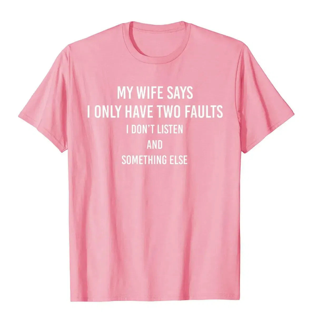 Color: PURPLE, Size: XXL - My Wife Says I Only Have Two Faults Funny Husband Men Gift T-Shirt T Shirts Funny Funky Cotton Tops & Tees High Street For Male