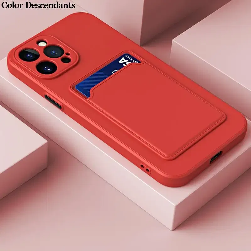 Color: Brown, Material: Denim - Card Holder Wallet Case For Samsung Galaxy A32 A53 A33 A13 A52 5G Case on A72 A22 A12 A51 A71 Shockproof Liquid Silicone Cover