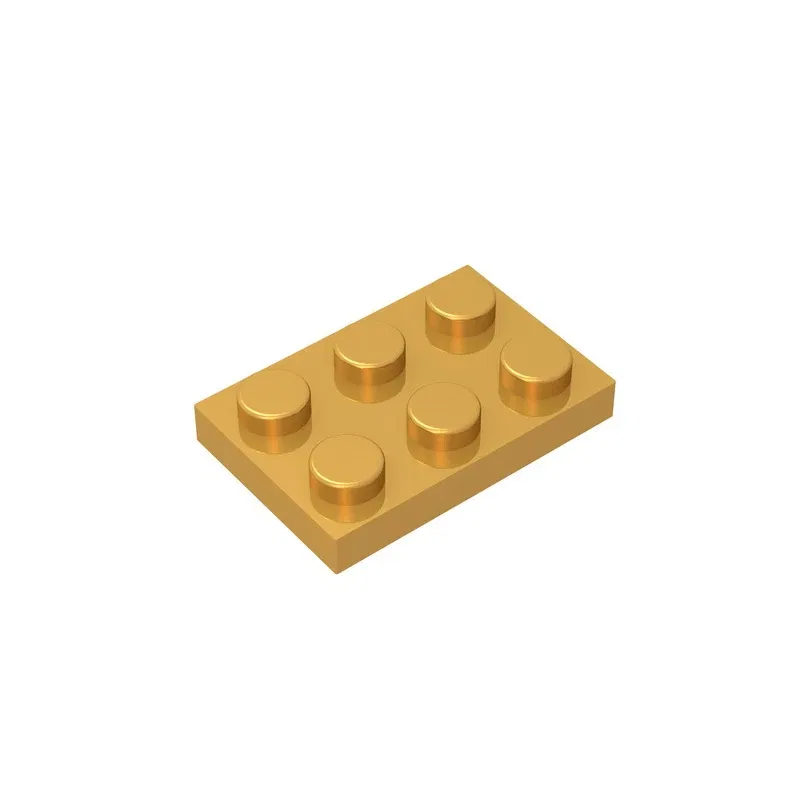 Color: light yellow - Educational Assemblage GOBRICKS Plate 2 x 3 compatible  with lego 3021 pieces of children's toys building block Particles Plate