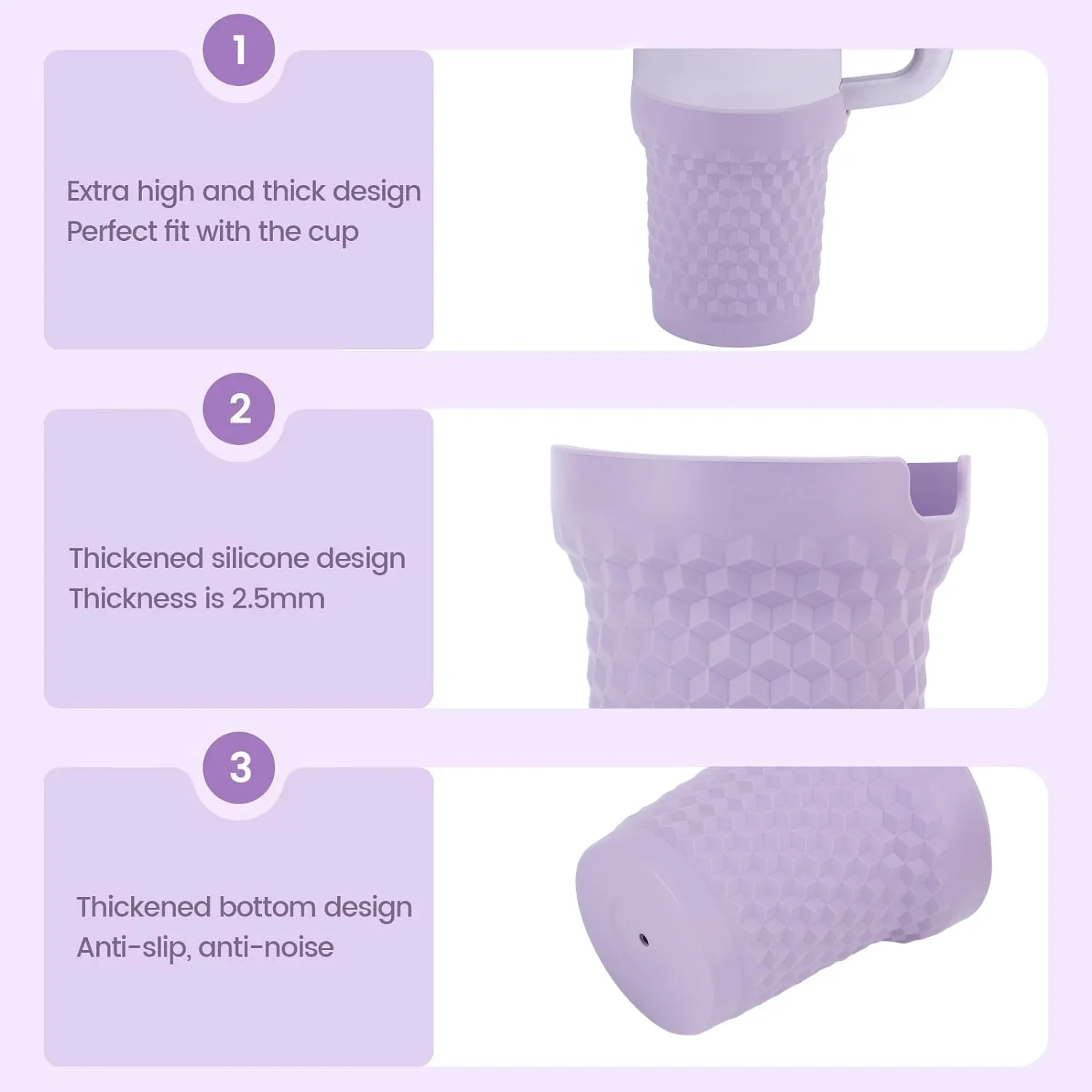 Color: Coffee - Silicone Boot for Stanley Quencher H2.0 FlowState Tumbler 40oz  Cup Bottom Protector Sleeve