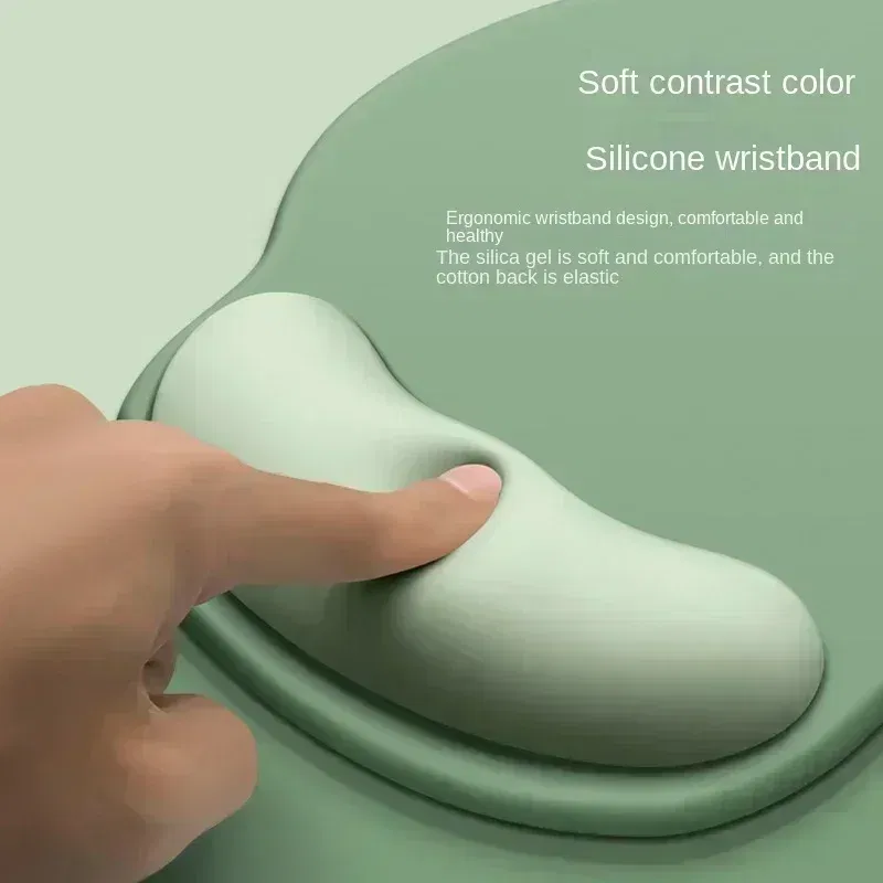 Color: WHITE - Gradient Mouse Pad Comfortable Wrist Support Non Slip Mice Mat Soft Mousepad Wrist Support Computer Silicone mouse pad