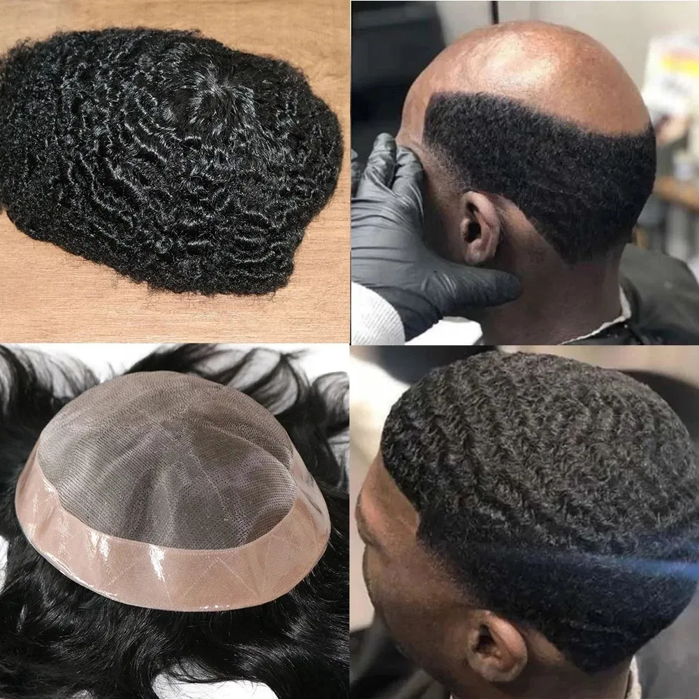 Toupee Color: 6R#, Toupee Density: 110%, Length: 6 inches, Toupee Size: 8x10, Toupee Design: free - 20MM Curly Brown Black Super Durable Mono Lace&Pu Mens Toupee Wig Human Hair 15mm Capillary Prosthesi Weave Replacement For Male