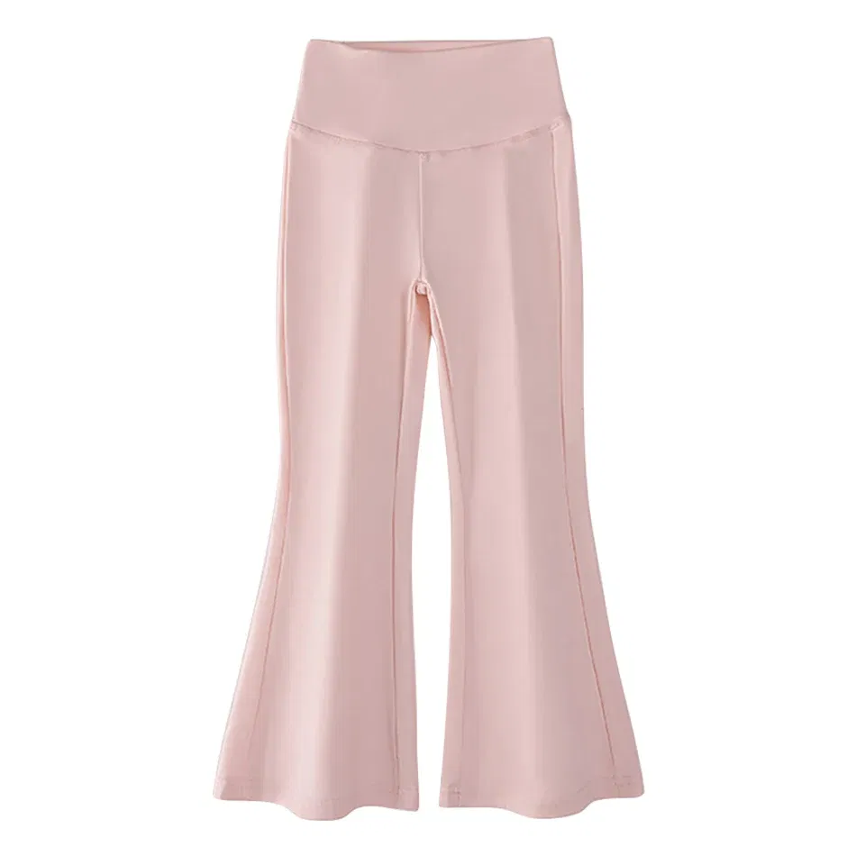 Color: Brown, Size: 104 - Stylish Children High Waisted Slimming Comfortable Bootcut Leggings Suitable Girls Spring and Autumn Wardrobe with Flared Edge