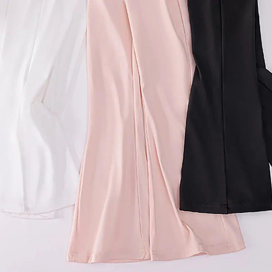Color: Brown, Size: 104 - Stylish Children High Waisted Slimming Comfortable Bootcut Leggings Suitable Girls Spring and Autumn Wardrobe with Flared Edge