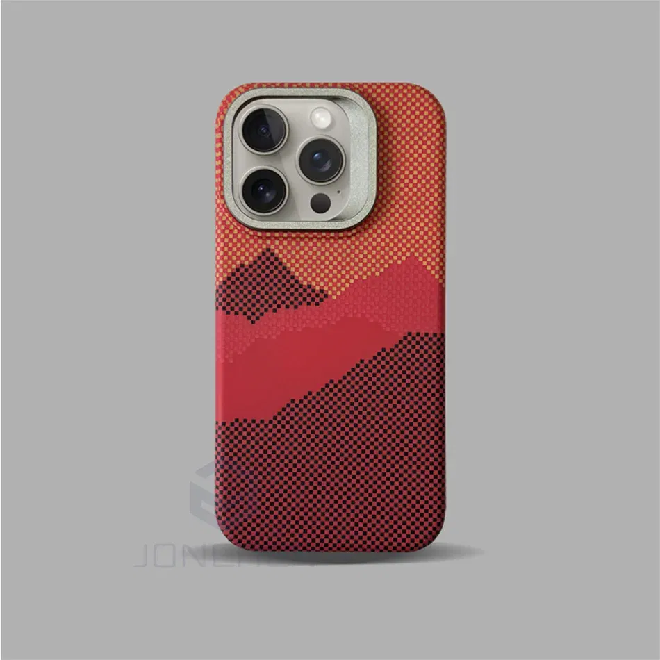 Color: Clear, Material: POLYESTER - Luxury Magnetic Stand Metal Lens Relief Carbon Fibre Pattern For Magsafe Case For iPhone 15 14 13 Pro Max Shockproof  Back Cover